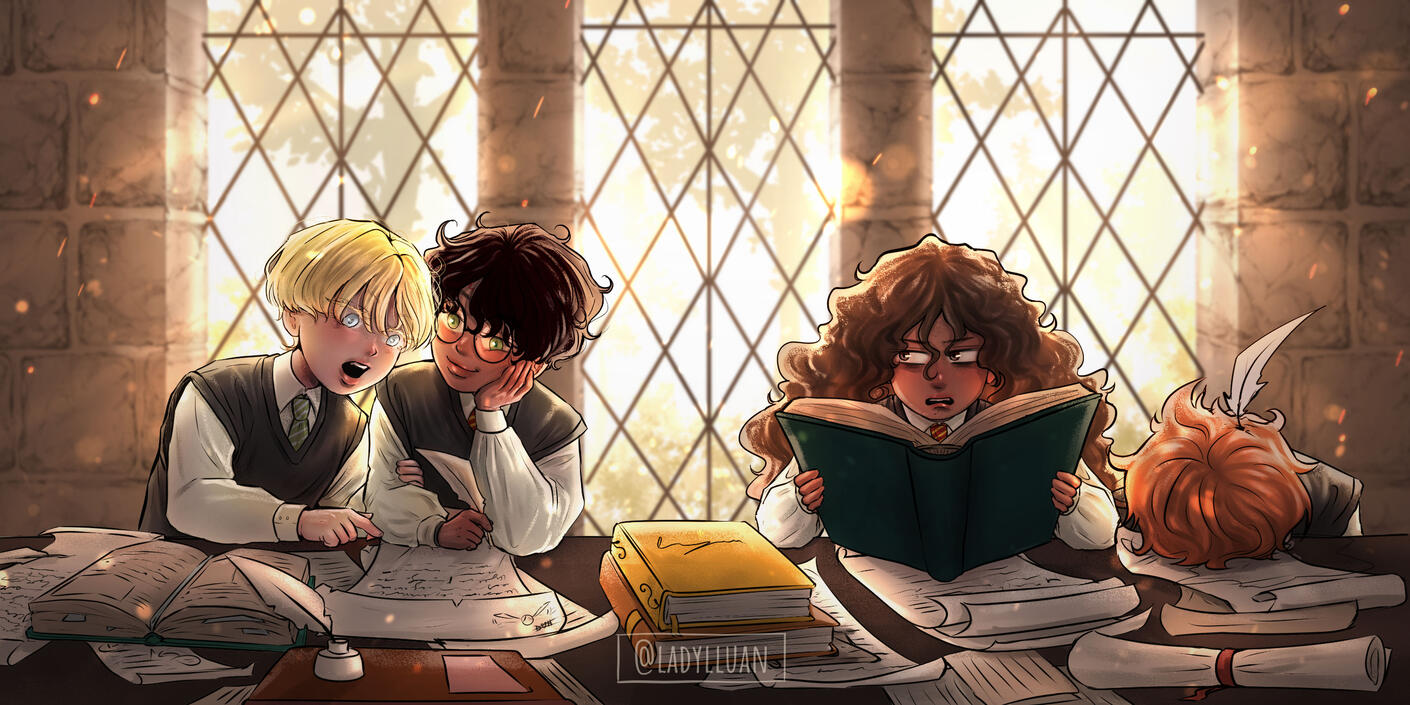 &quot;STUDY TIME WITH DRACO&quot; ILLUSTRATION